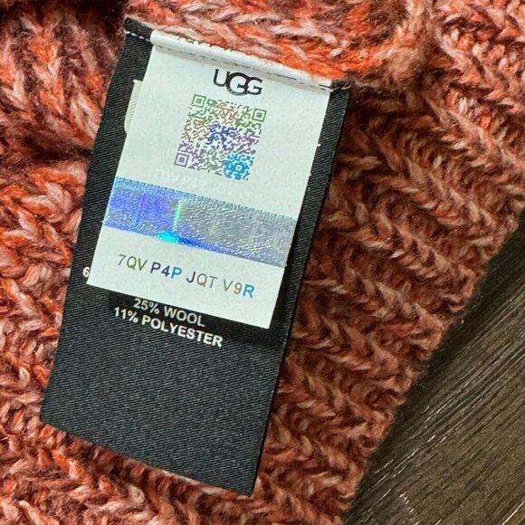 UGG Women Avianna Wool Blend Pullover Sweater Crew Neck Salmon Pink XL - Picture 8 of 10